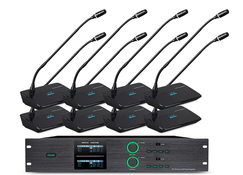 WS-W1800M+WS-W1804D一拖八会议话筒