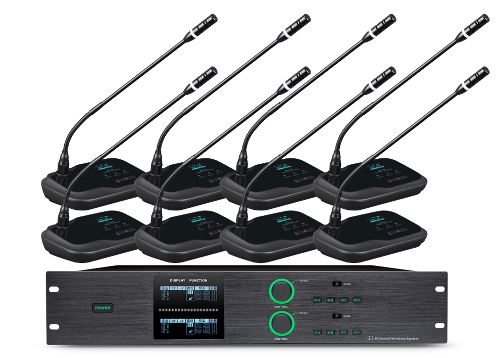 WS-W1800M+WS-W1803D一拖八会议话筒