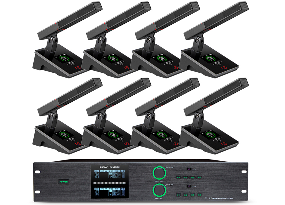 WS-W1800M+WS-W1801D一拖八会议话筒